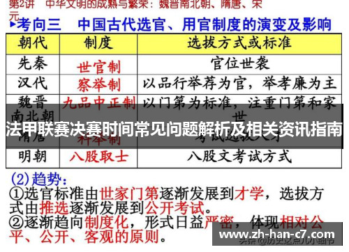 法甲联赛决赛时间常见问题解析及相关资讯指南